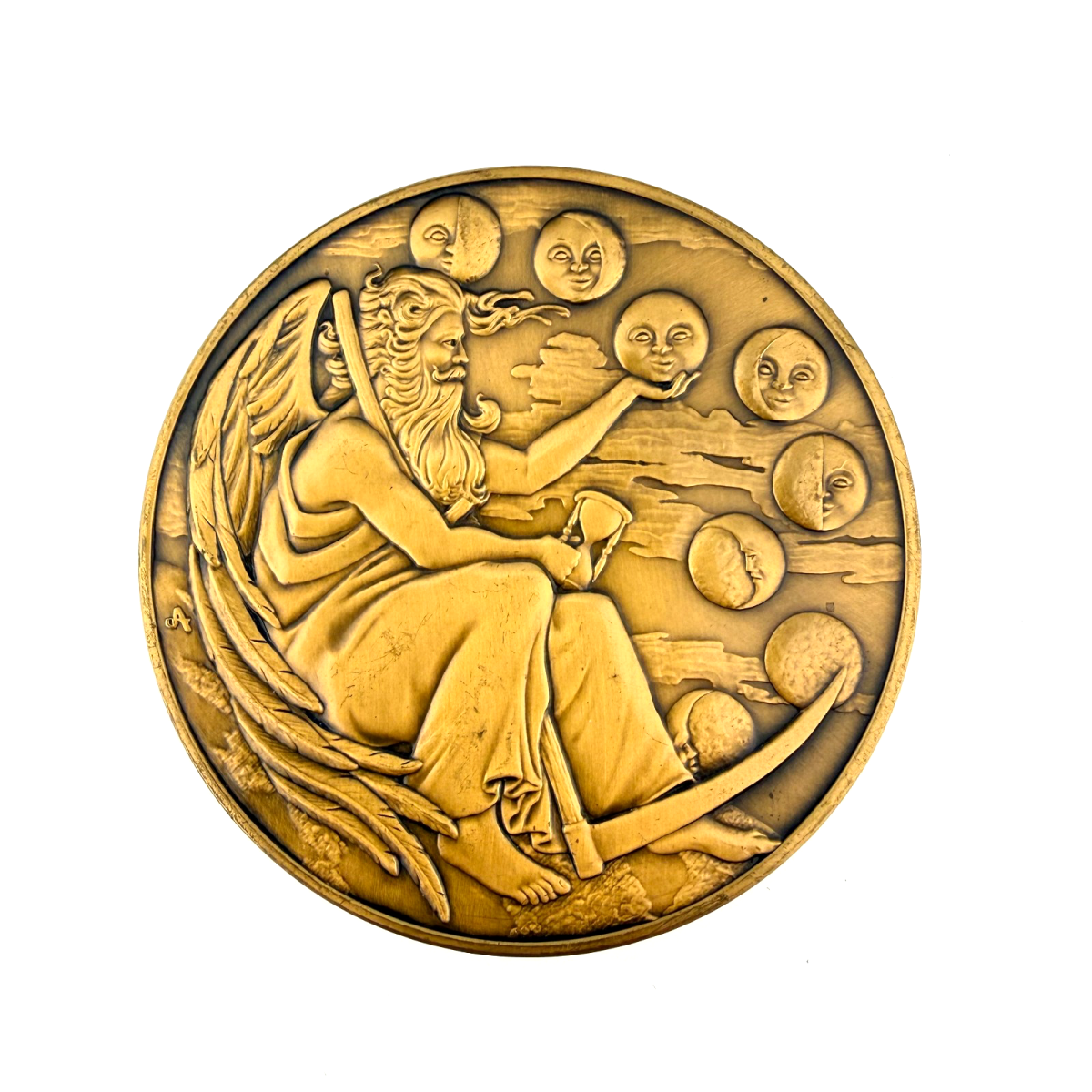 Father Chronos Medal Franklin Mint Annual Calendar 1986 Medals Solid Brass
