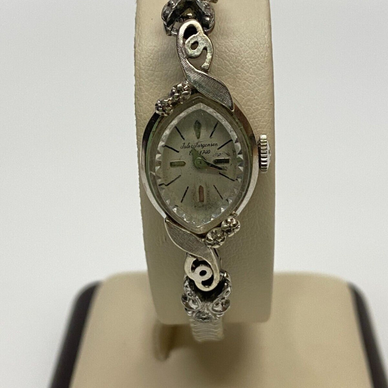 Vintage Jules Jurgensen Ladies 14K White Gold And Diamonds Vintage Jules Jurgensen Ladies 14K White Gold And Diamonds