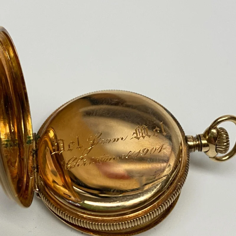 Rare American Waltham W.W.C. MFG.CO 14K U.S ASSAY Pocket Watch, With Engraving