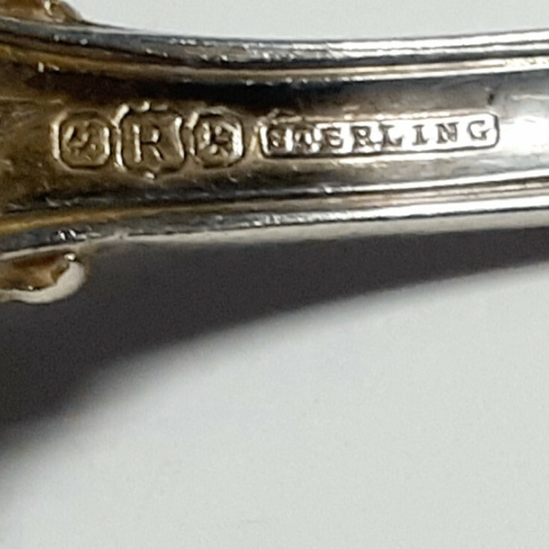 Antique R, Sterling Silver Serving Whiting Baroque Spoon