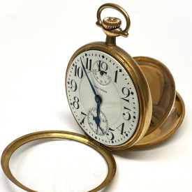 14k GOLD WALTHAM KEYSTONE, THE K.W.C.CO POCKET WATCH 23 Jewels, 48mm
