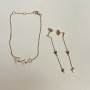 Shashi  Rose Gold Triangle earring  & Braclet set 