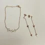 Shashi  Rose Gold Triangle earring  & Braclet set 