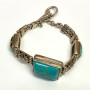 Vintage 925 Sterling Silver Bracelet with Turquoise stomnes