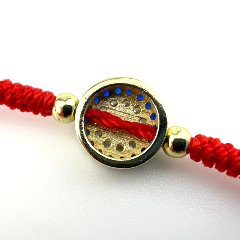 Protective Elegance –  Silver & Yellow Gold Plated  Evil Eye Adjustable Bracelet