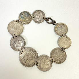 Great Britain 1896-1940 Coins George IV Silver Bracelet, 24 grams