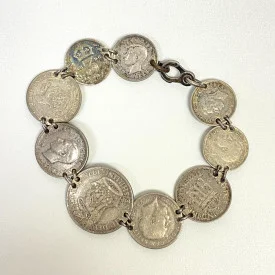 Great Britain 1896-1940 Coins George IV Silver Bracelet, 24 grams