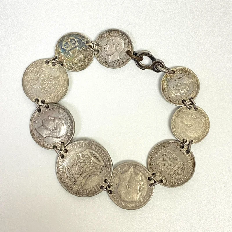 Great Britain 1896-1940 Coins George IV Silver Bracelet, 24 grams