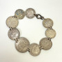Great Britain 1896-1940 Coins George IV Silver Bracelet, 24 grams