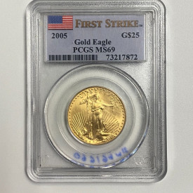 2005 G$25 1/2 oz Gold Eagle PCGS MS-69