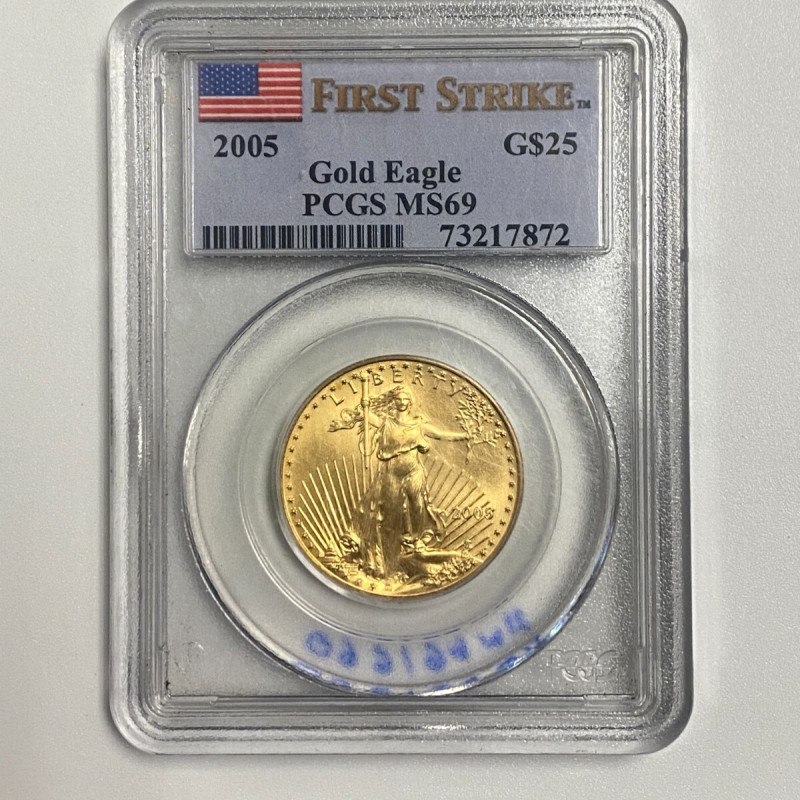 2005 G$25 1/2 oz Gold Eagle PCGS MS-69 2005 G$25 1/2 oz Gold Eagle PCGS MS-69