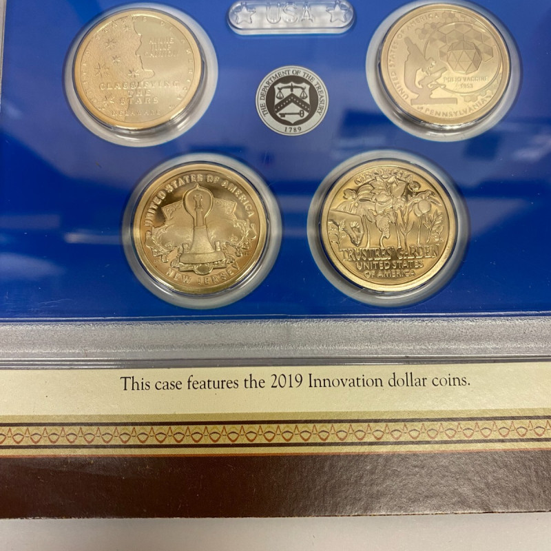 2018 & 2019 Proof Set San Francisco Mint 5 coins, 4 coins 2019 and 1 coin 2018