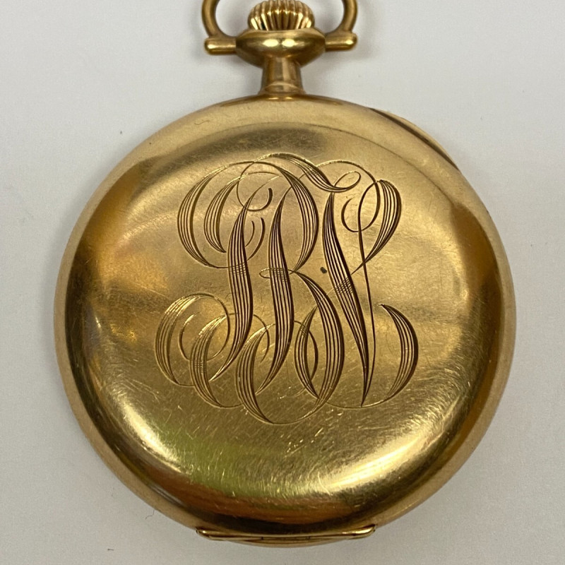 14k GOLD WALTHAM KEYSTONE, THE K.W.C.CO POCKET WATCH 23 Jewels, 48mm