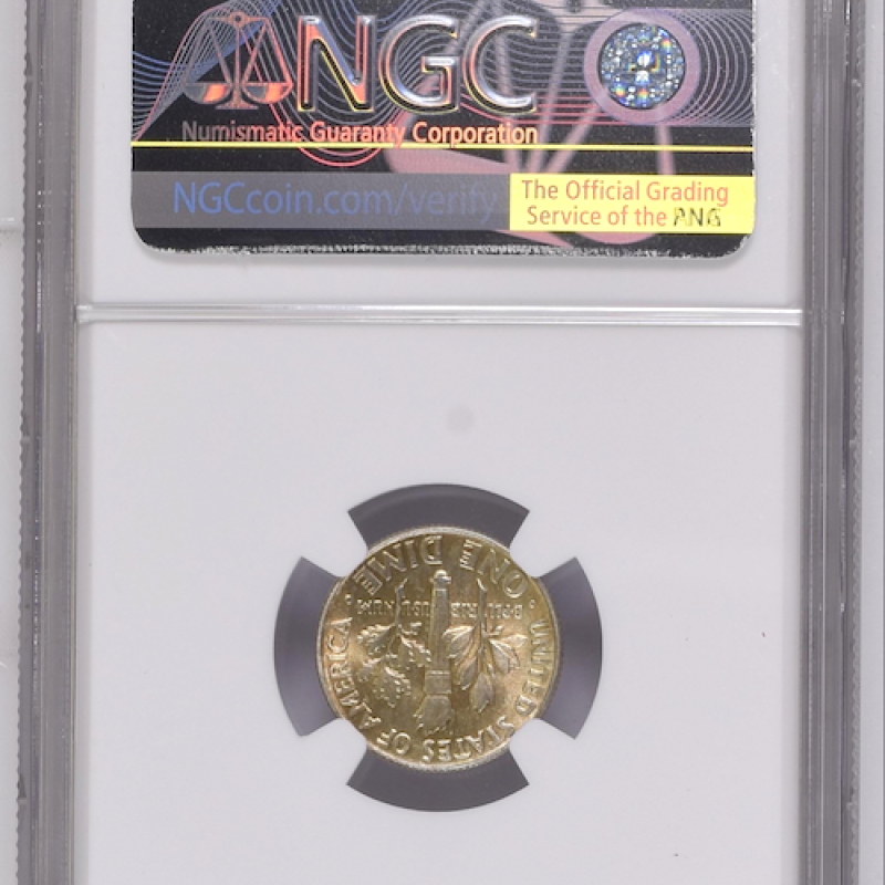 NGC MS 64, 1964 D BLUNT 9 10C  COLOR 