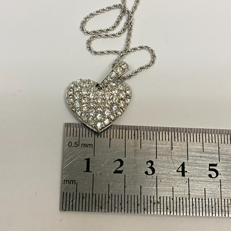 Crystals From Swarovski Puffed Heart Pendant Necklace Crystals From Swarovski Puffed Heart Pendant Necklace