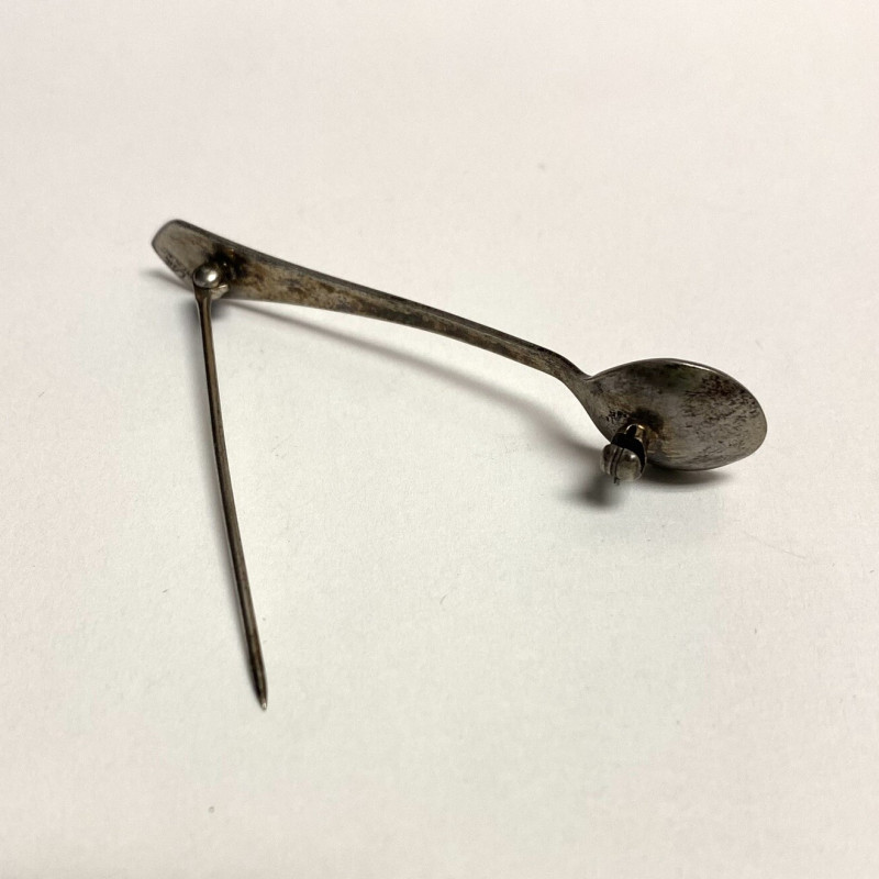 Vintage Sterling Silver  Engraved L.G.B Miniture Spoon Brooch