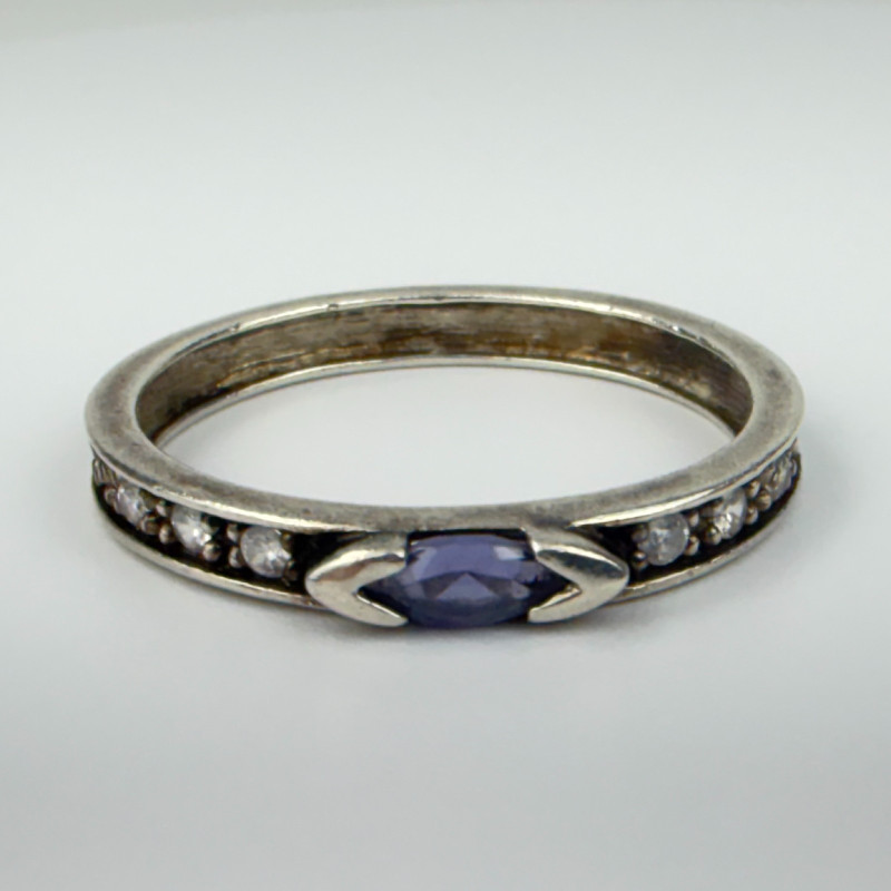 Sterling Silver NV Amethyst & Sz Ring Size 11