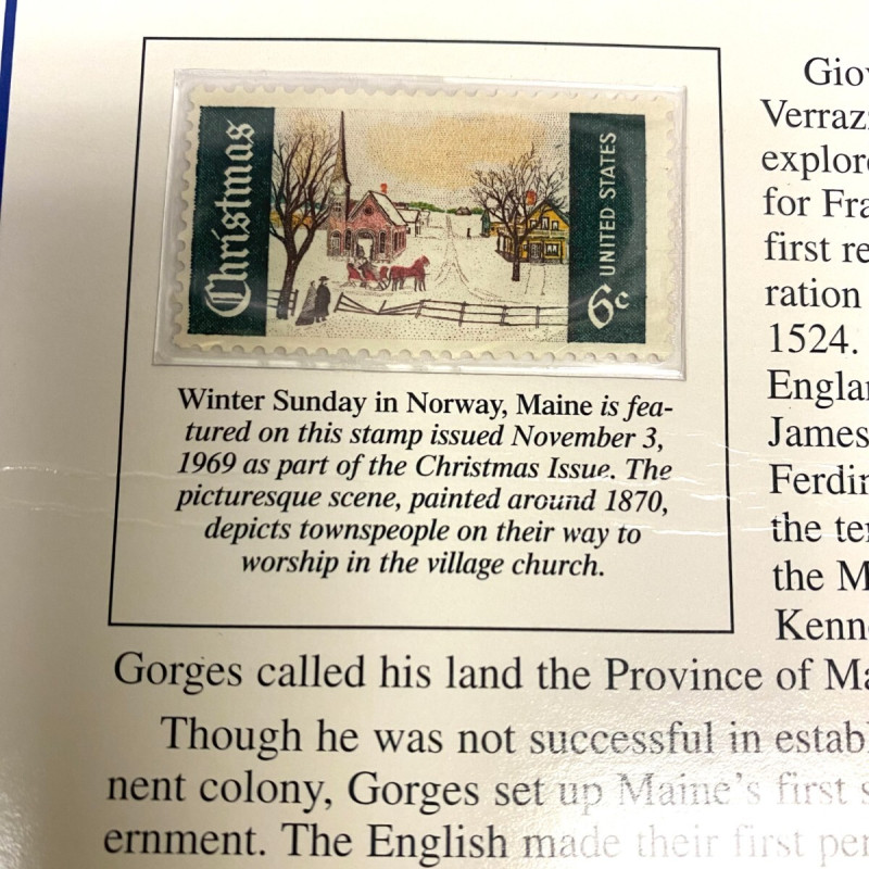 2003 Postal Commemorative Society Statehood Quarter/stamps  Maine P & D