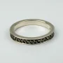 Anna Sui Marcasite Sterling Silver Band Ring Size 7
