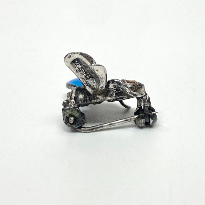 Alice Caviness Brooch Sterling Silver Enamel Marcasite Bumble Bee Germany