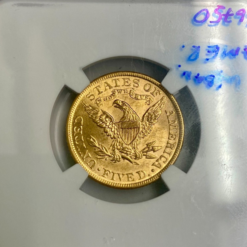 1900 $5 Gold Liberty Head Half Eagle NGC UNC Details 1900 $5 Gold Liberty Head Half Eagle NGC UNC Details