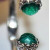 Gabriel & Co Sterling Silver And Steel Bangle S294719 With Green Carved Stone Gabriel & Co Sterling Silver And Steel Bangle S294719 With Green Carved Stone