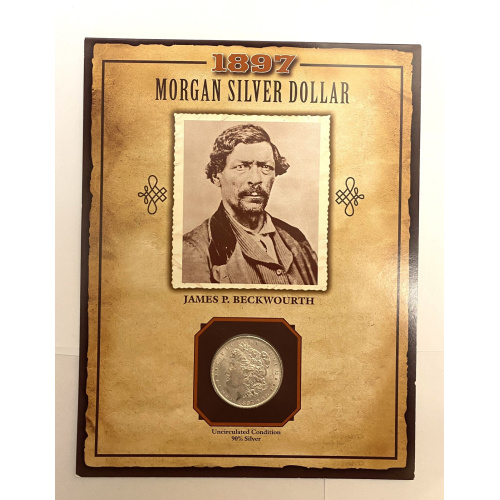 1897 S BU/UNC Morgan Silver Dollar - PCS LEGENDS OF THE WEST, "James Beckwourth"
