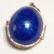 Small Antique Sterling Silver Blue  Enamel Egg  Engraved Angel Pendant