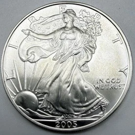 2005 American Silver Eagle $1 1 oz .999 Silver Coin BU