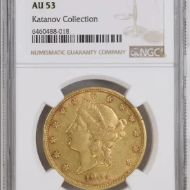 1904 S US Gold $20 Liberty Head Double Eagle - NGC AU 53