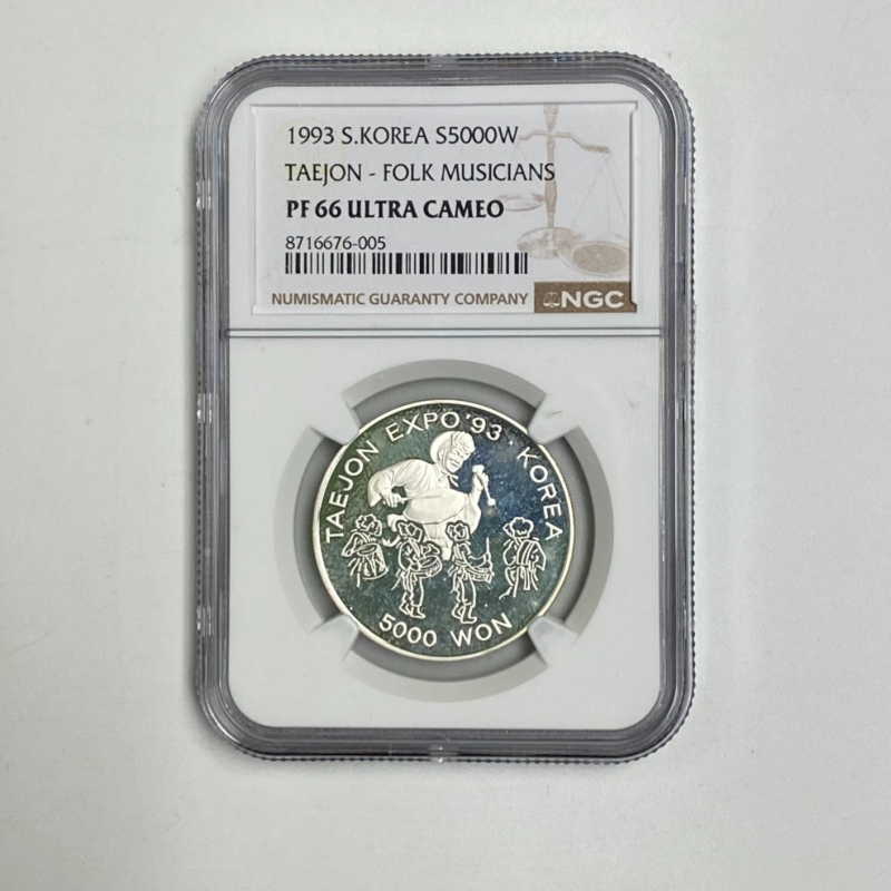 1993 NGC PF 66 Ultra Cameo S.Korea Taejon S5000 W  Silver Coin