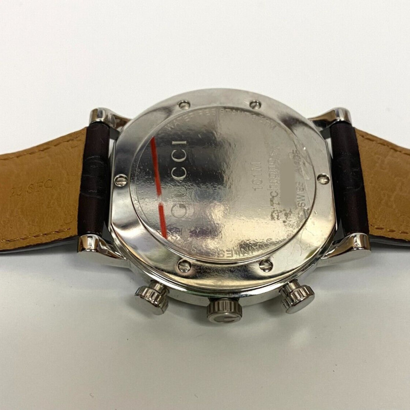 GUCCI G-Round 101M Brown Dial Men's Quartz Watch, Box [Near Mint]