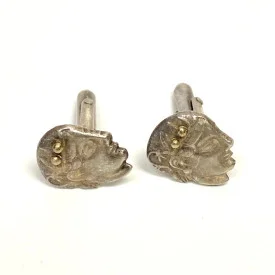 Vintage Sterling Roman Cufflinks