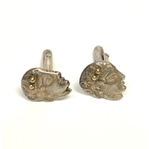 Vintage Sterling Roman Cufflinks