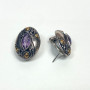 SAMUEL BENHAM BJS STERLING SILVER 18K GOLD EARRINGS RING SET LOT PURPLE