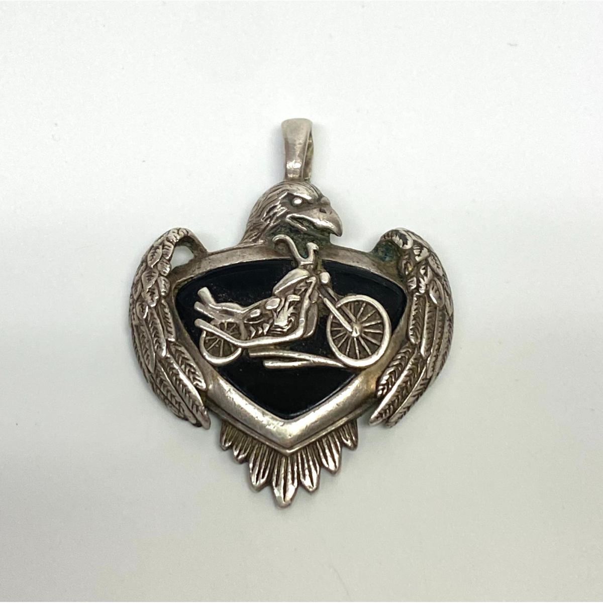 Vintage As Motorcycle Eagle “Live To Ride” Pendant 16.1 Grams