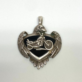 Vintage As Motorcycle Eagle “Live To Ride” Pendant 16.1 Grams
