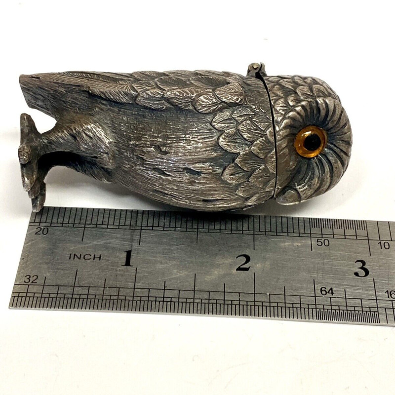 Collectible Vintage Owl Figurine Orange Eyes