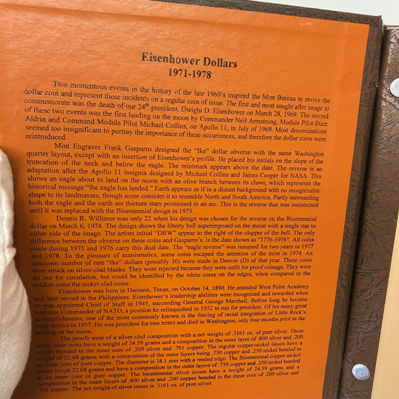 Complete 32-Coin 1972-1978 $1 Eisenhower Dollar Dansco 8176 Album