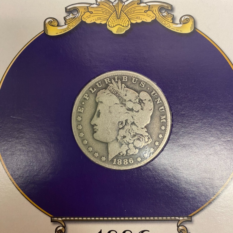 1864 Morgan Silver W/Stamp in Holder Cornerstone for Statue of Liberty