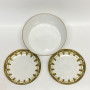 2 Porcelain teacup plates and a Porcelain drainer by Gardner Moscow