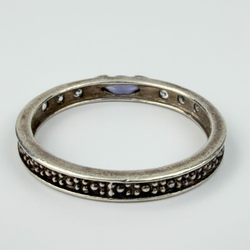 Sterling Silver NV Amethyst & Sz Ring Size 11