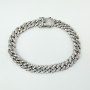 925 BSI Cuban Link Bracelet Fully CZ Encrusted – Miami Cuban Style  8.5''