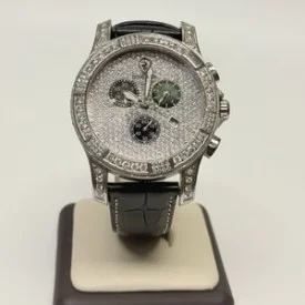 Robb & Co Swiss Chronograph 5.5 CT Genuine Diamond Sapphire Crystal Watch