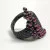 Sterling Silver Black Onyx and Rubies Ring