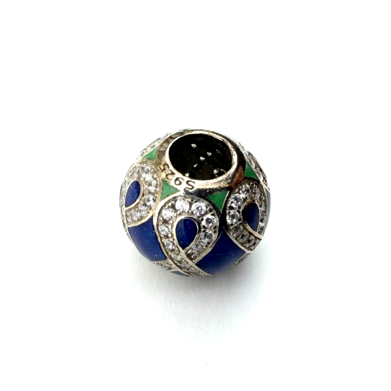 NINA Sterling Silver Charm with Enamel and CZ Comparable To Pandora