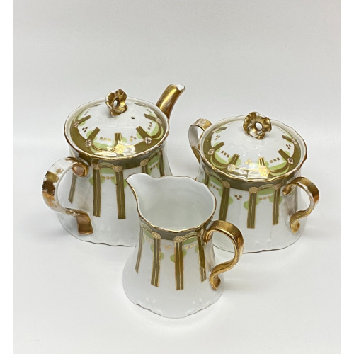 Teapot, sugar bowl and milk jug by Gardner Moscow