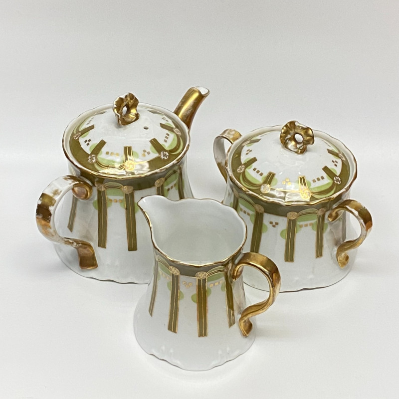 Teapot, sugar bowl and milk jug by Gardner Moscow