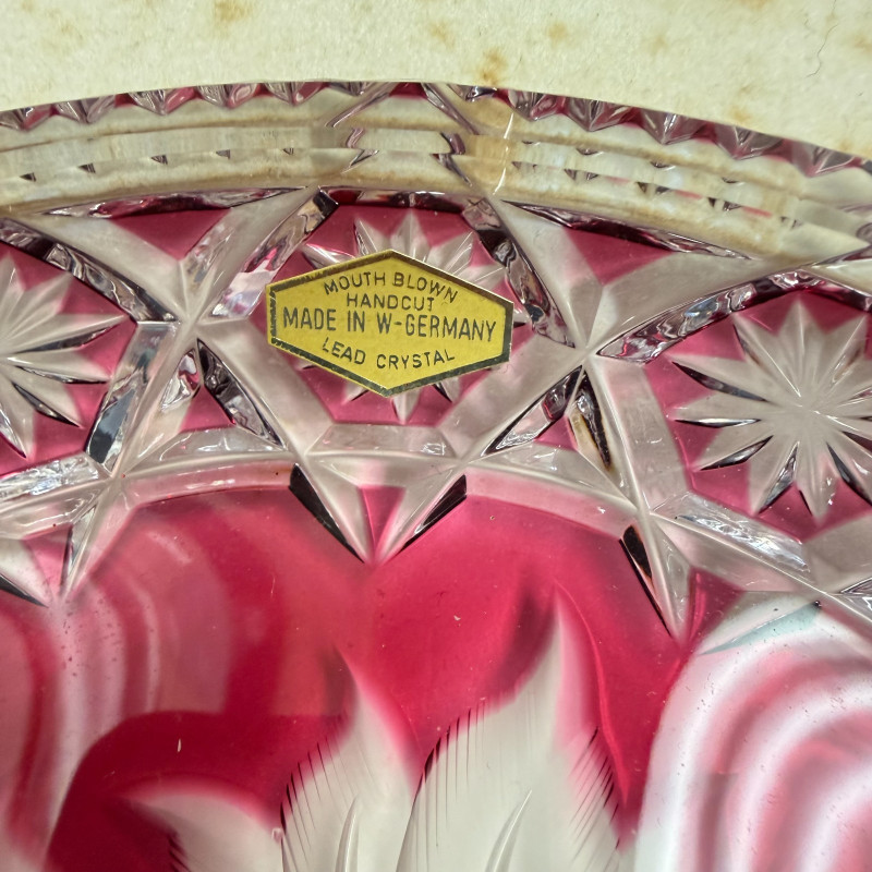 Vintage Brown Royale Germania Crystal Bowl Plate Hand Cut 1974 Limited Edition
