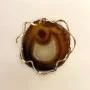 Brooch/Pendant Agate in 14 Kt Yellow Gold